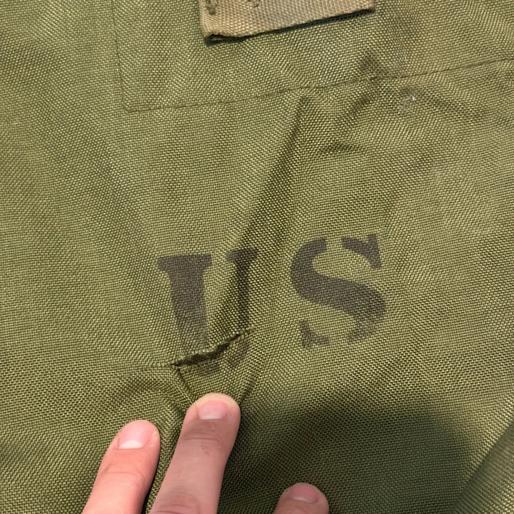 Vintage US Military Nylon Duffel Bag Type II Olive Drab DLA100-85-C-4151 36x24